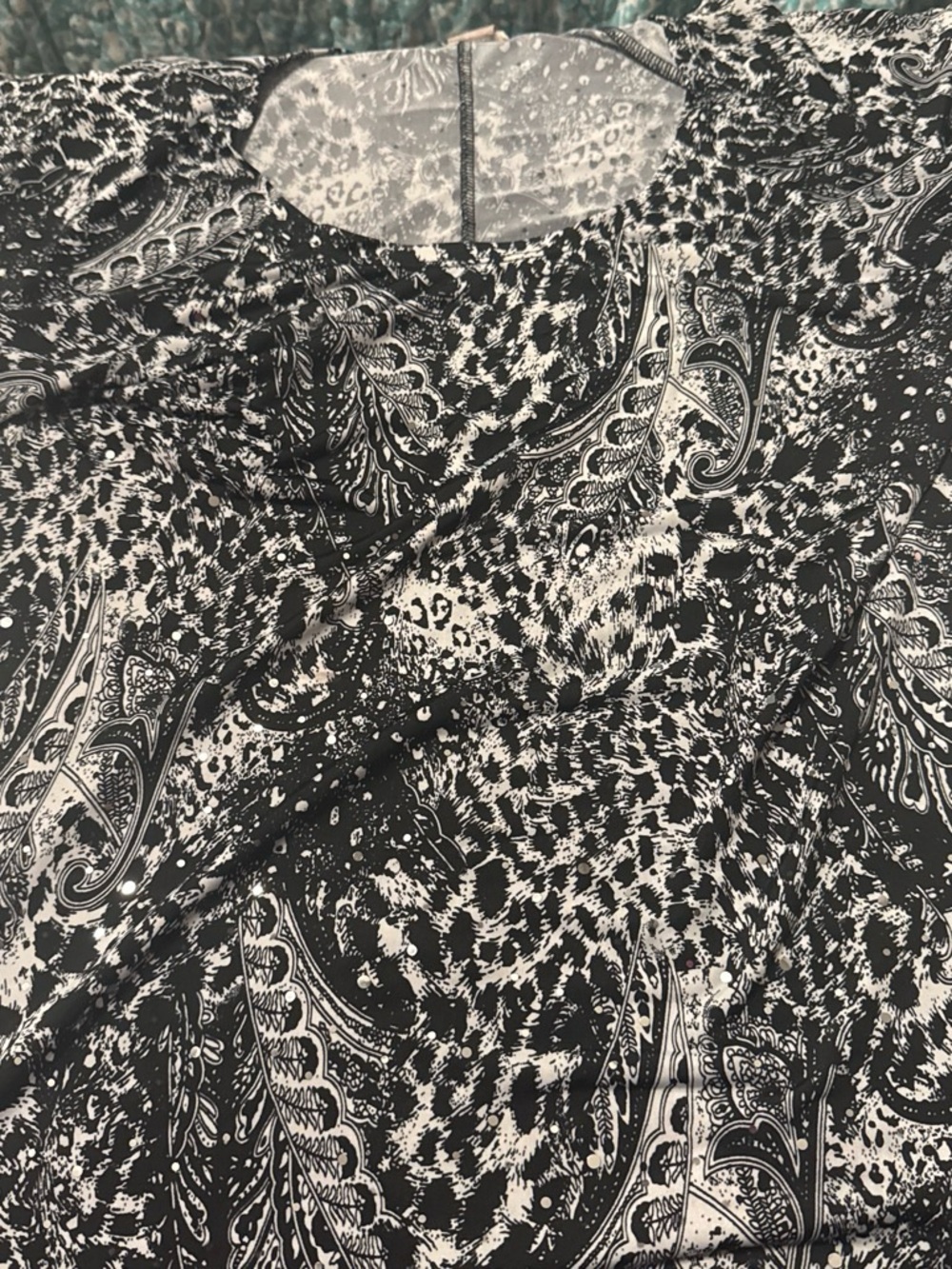 Brittany Black Black & White Paisley Mix Blouse